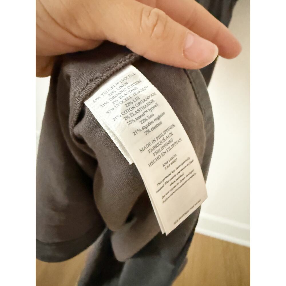 Faherty Topanga Drape Shirtdress Tencel Linen Blend Washed Black Small - Picture 7 of 9